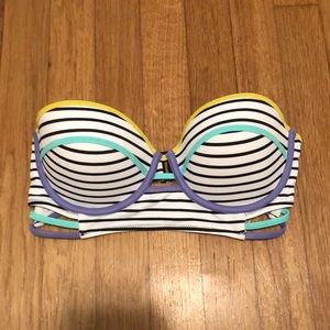 Striped long lined bandeau